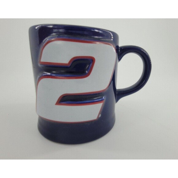 NASCAR Mug Rusty Wallace #2 Embossed Blue Gold Signature Coffee Tea Cup 12oz - Picture 6 of 10